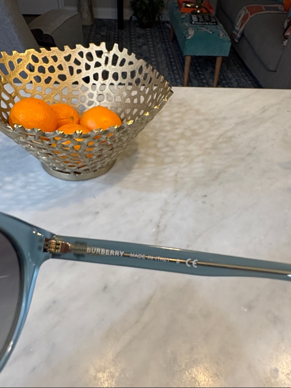 Burberry Amelia Sunglasses in Milky Blue - Picture 6 of 8